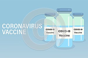 Vector background of the coronavirus vaccine. Vaccination against the coronavirus Ncov-19 with a vaccine in vials. Flat vector ill photo